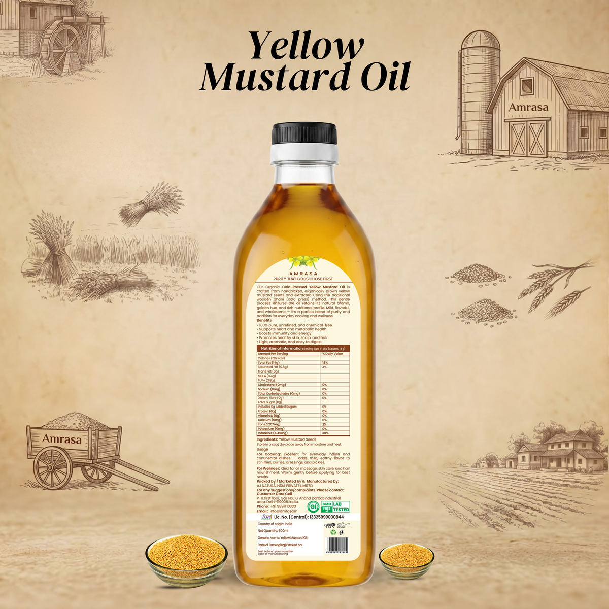 Cold Pressed Yellow Mustard Oil