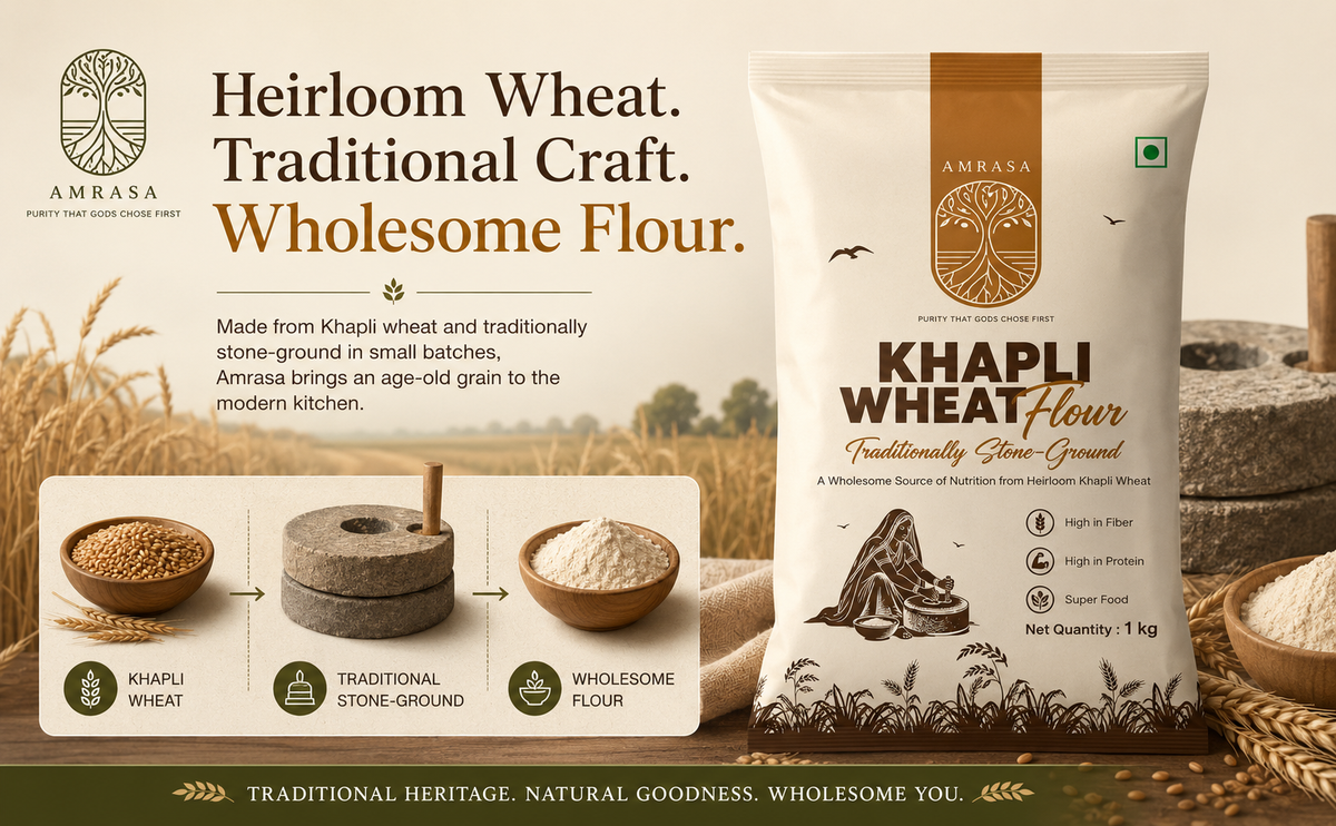 Khapli Stone-Grounded Wheat Flour