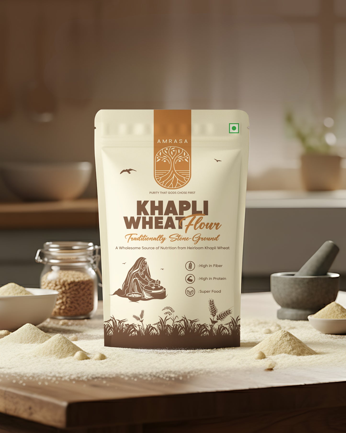 Khapli Stone-Grounded Wheat