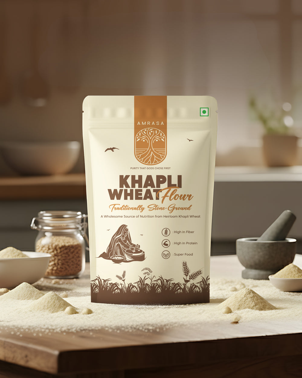 Khapli Stone-Grounded Wheat