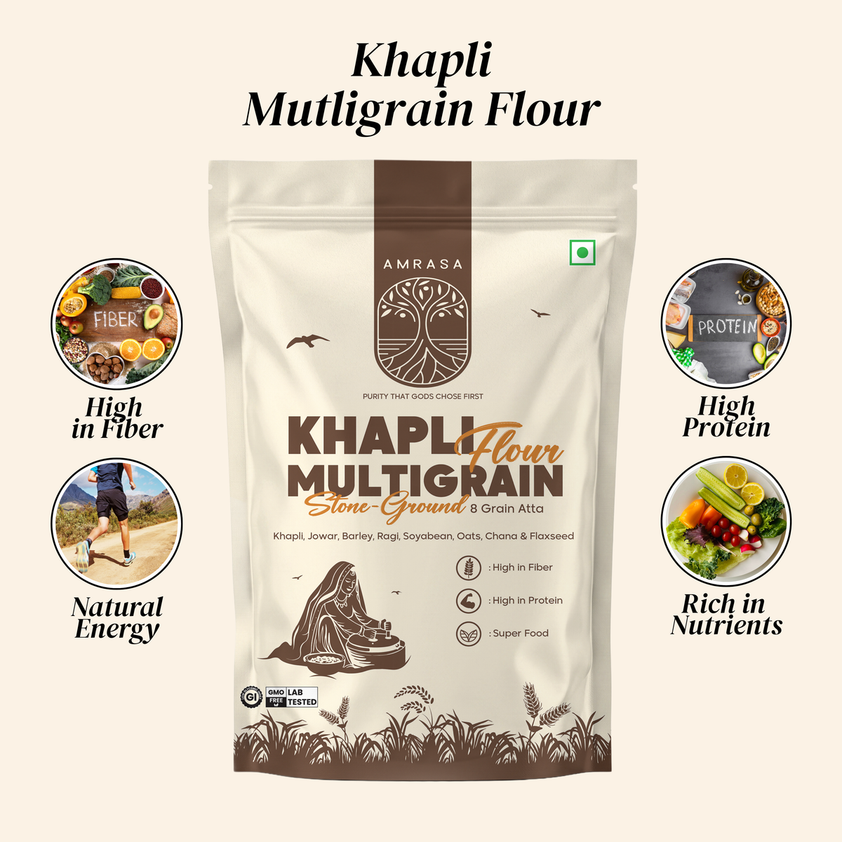 Khapli Multigrain Stone-Grounded Flour