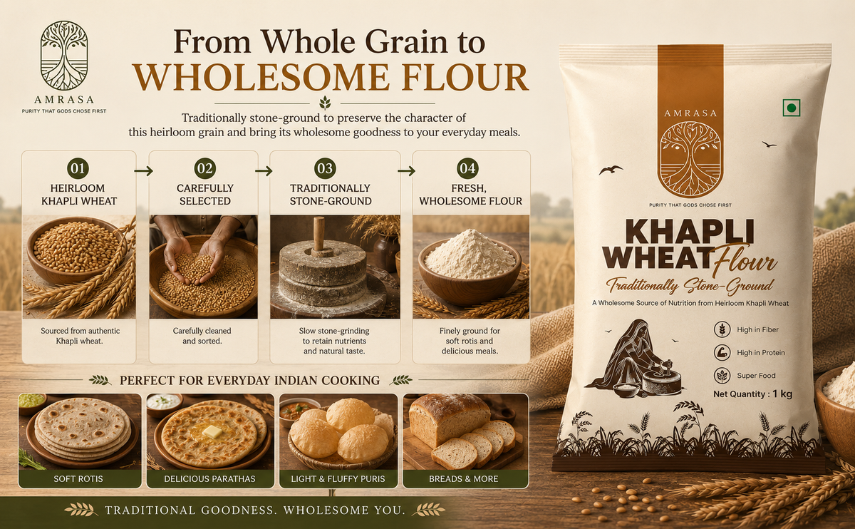 Khapli Stone-Grounded Wheat Flour