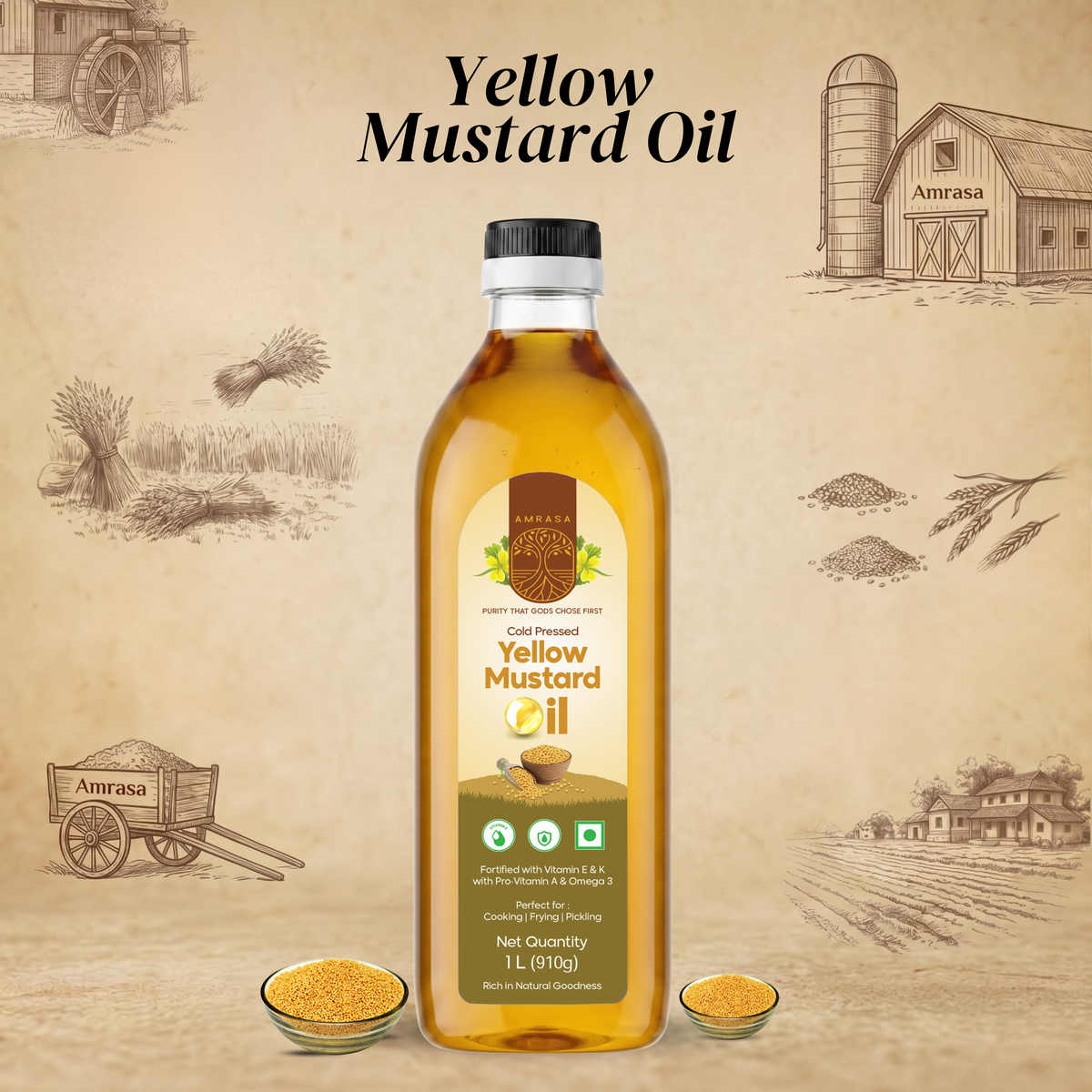Cold Pressed Yellow Mustard Oil