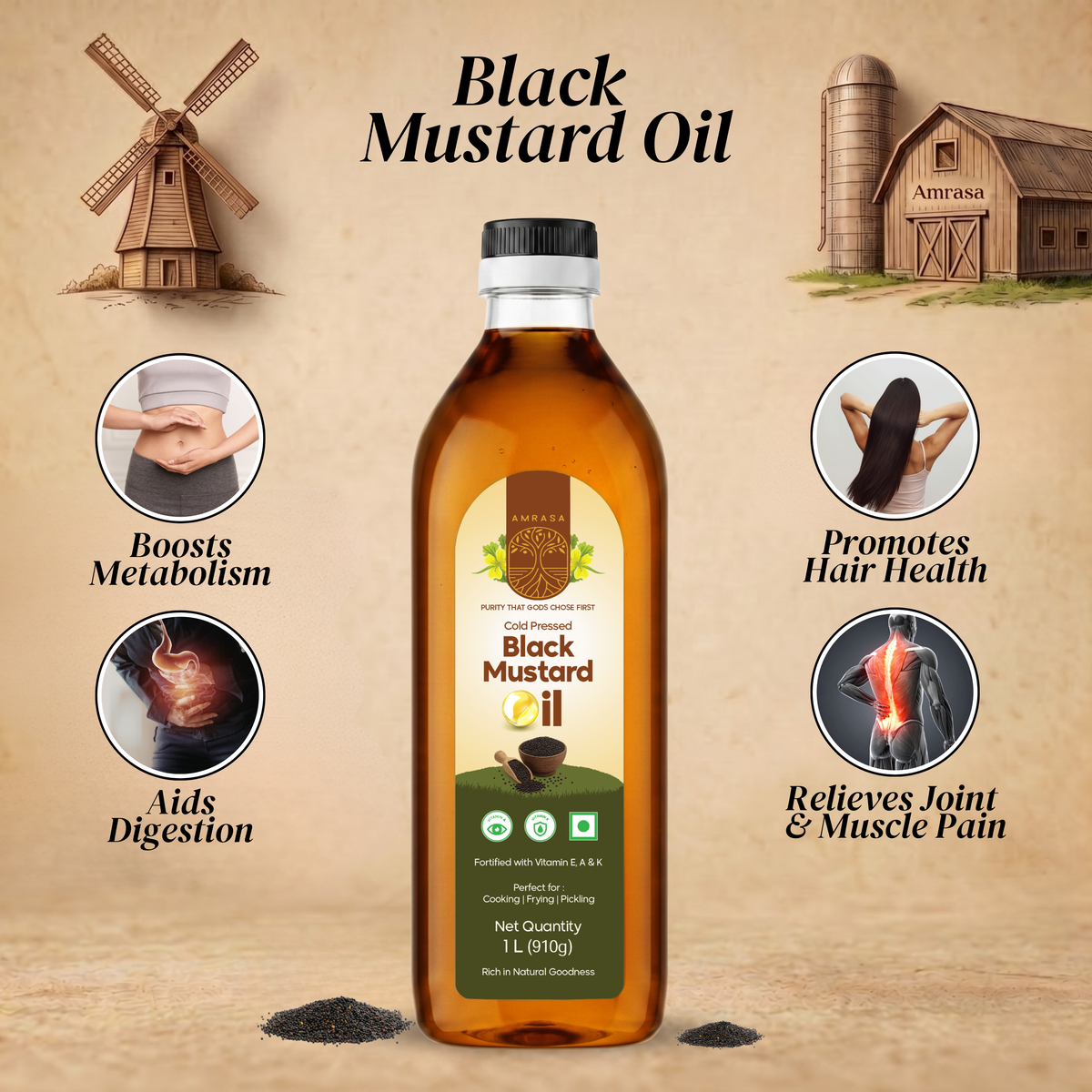 Cold Pressed Black Mustard Oil