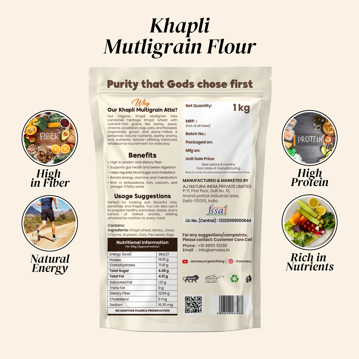 Khapli Multigrain Stone-Grounded Flour