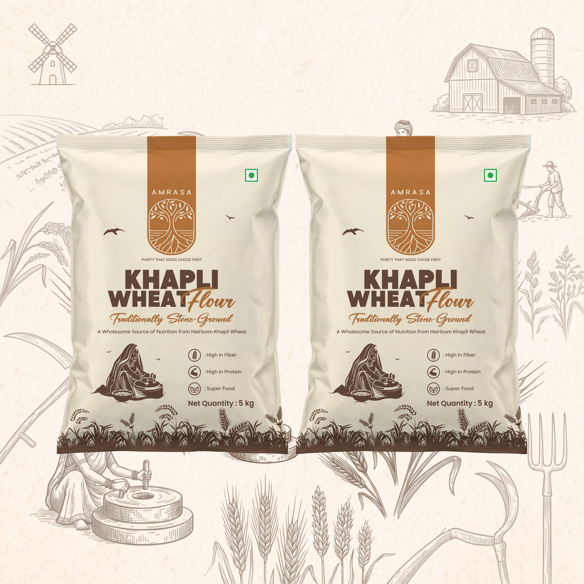 FAMILY ESSENTIALS (KHAPLI WHEAT FLOUR 5KG+ 5KG)
