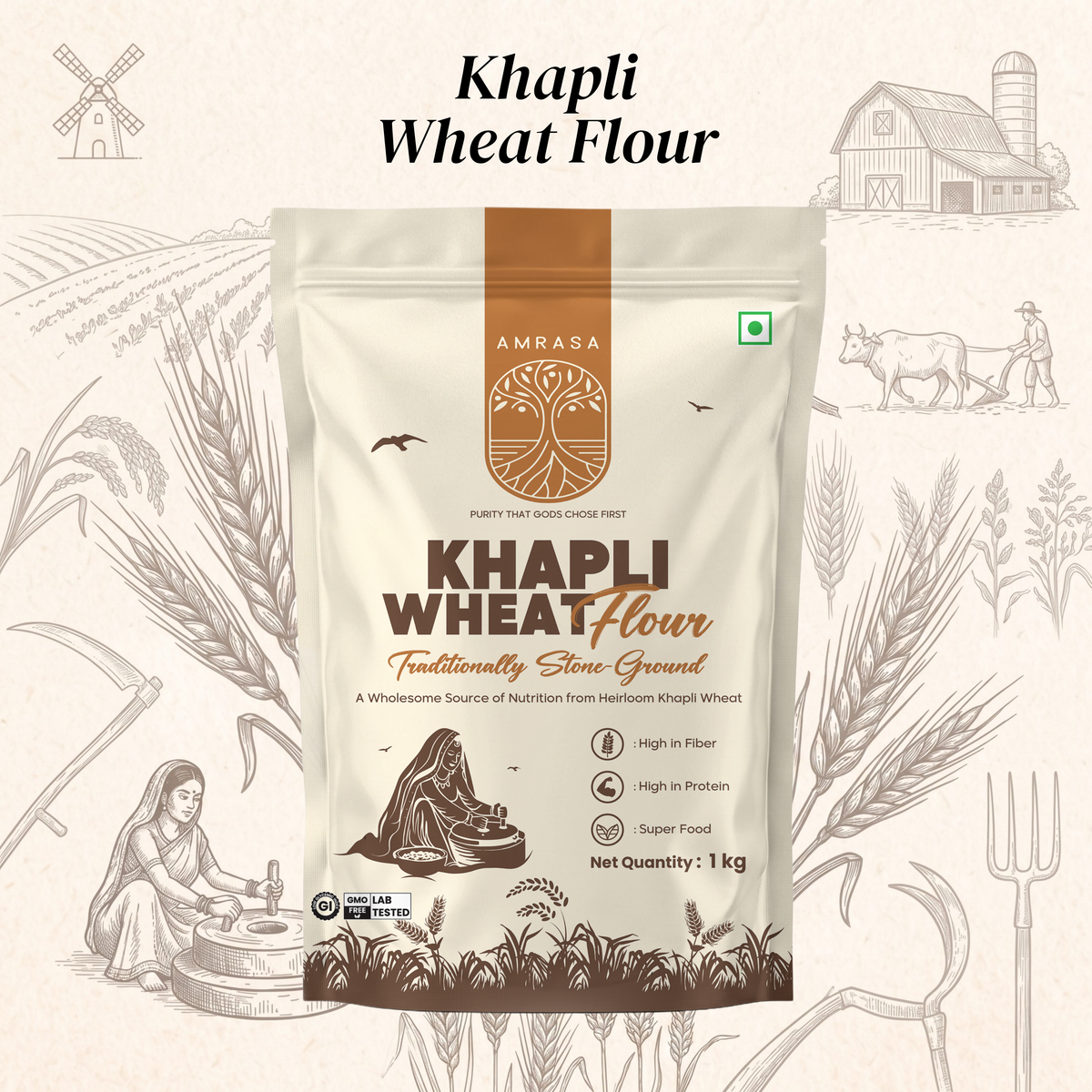 Khapli Stone-Grounded Wheat Flour