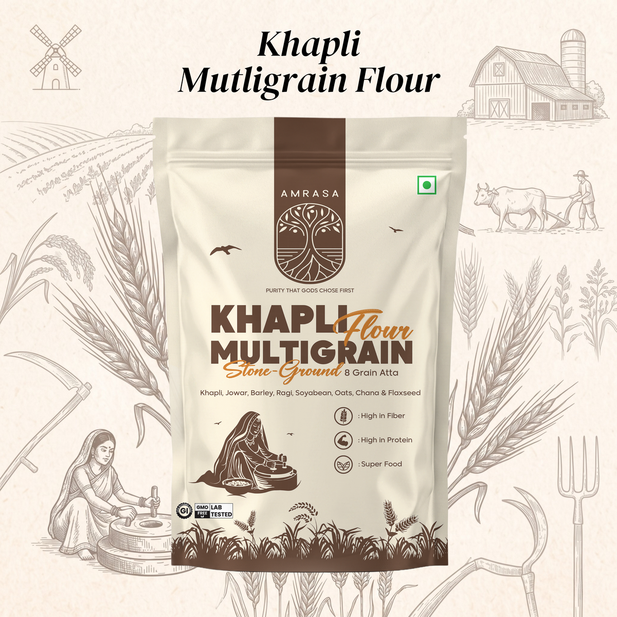 Khapli Multigrain Stone-Grounded Flour