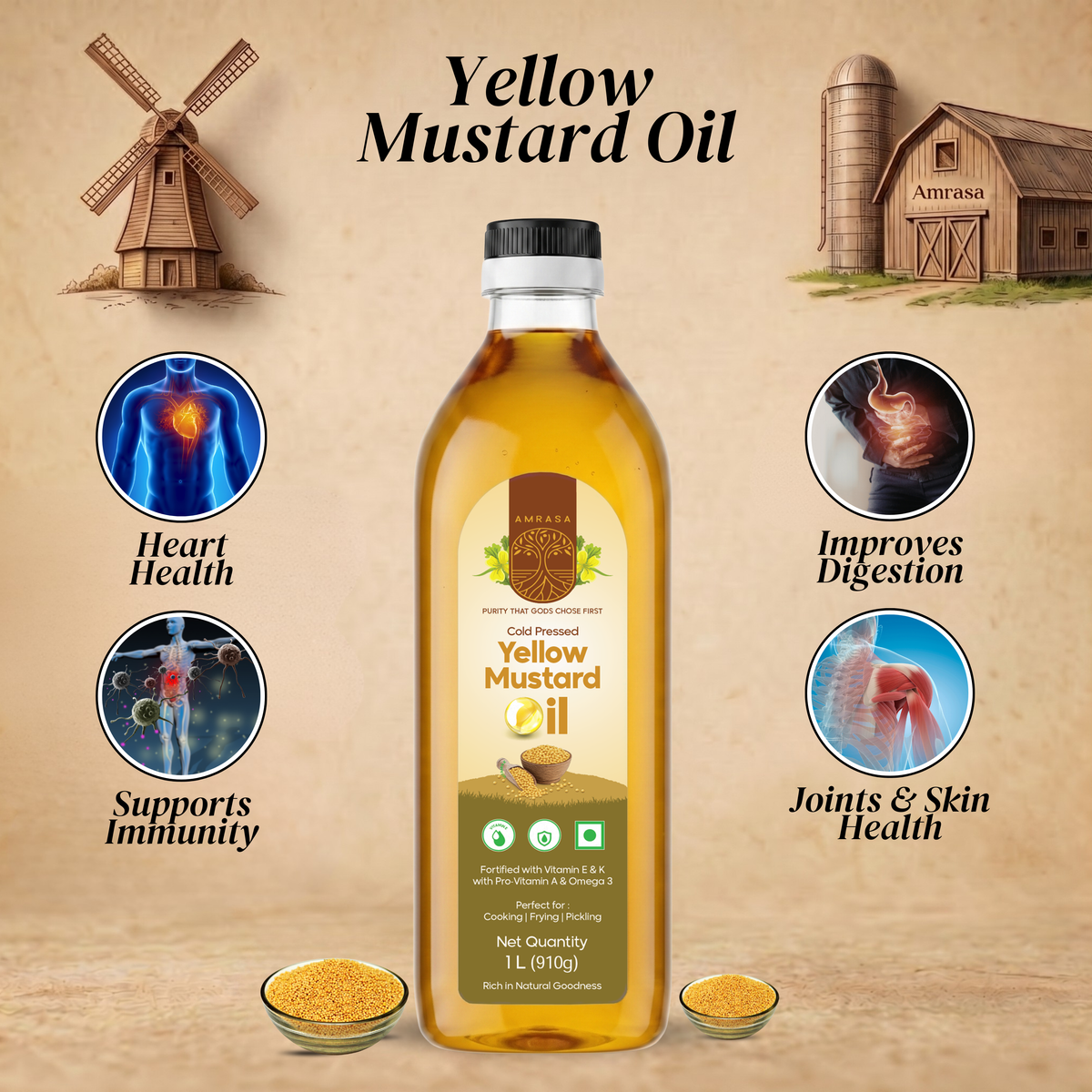 Cold Pressed Yellow Mustard Oil