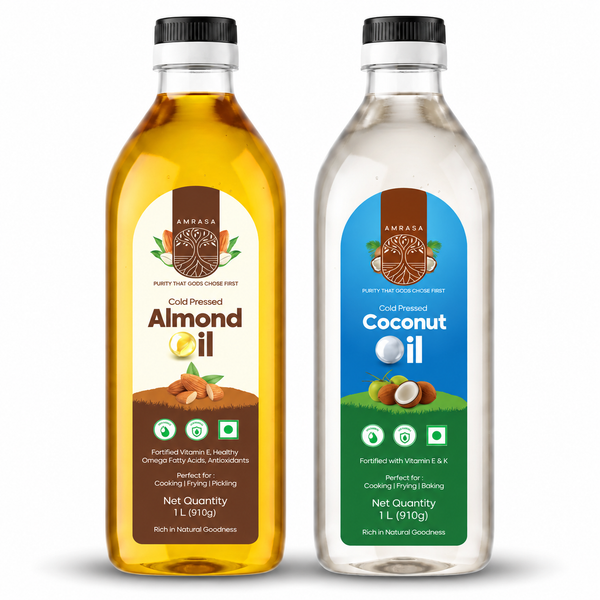 Health & Wellness Combo(1L Cold Pressed Coconut Oil + 1L Cold Pressed Almond Oil)