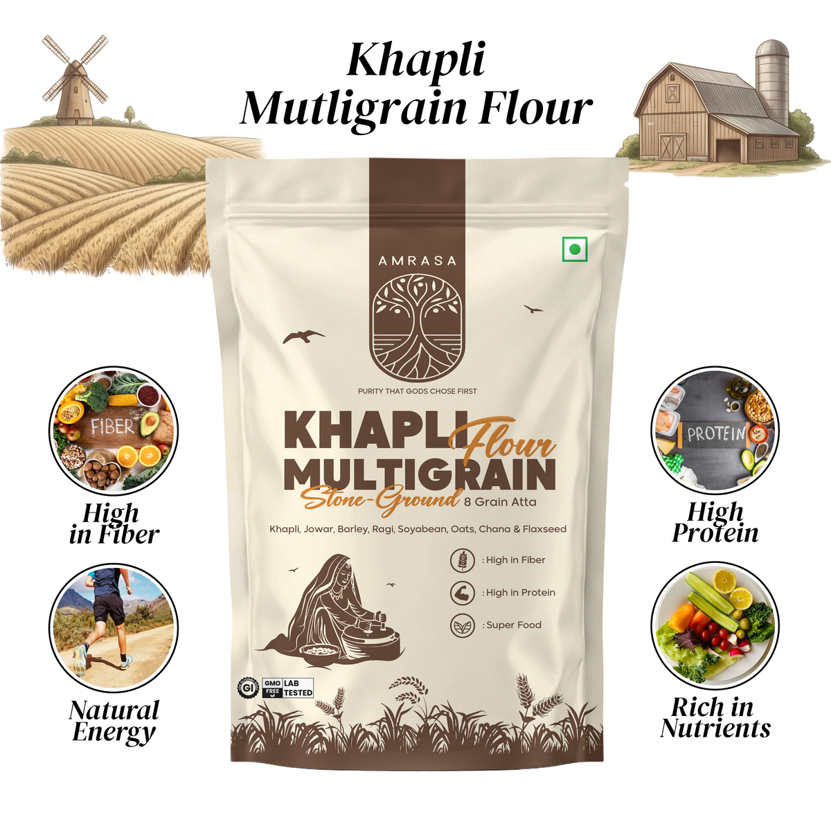 KHAPLI MULTIGRAIN FLOUR COMBO OFFER (5KG + 5KG)