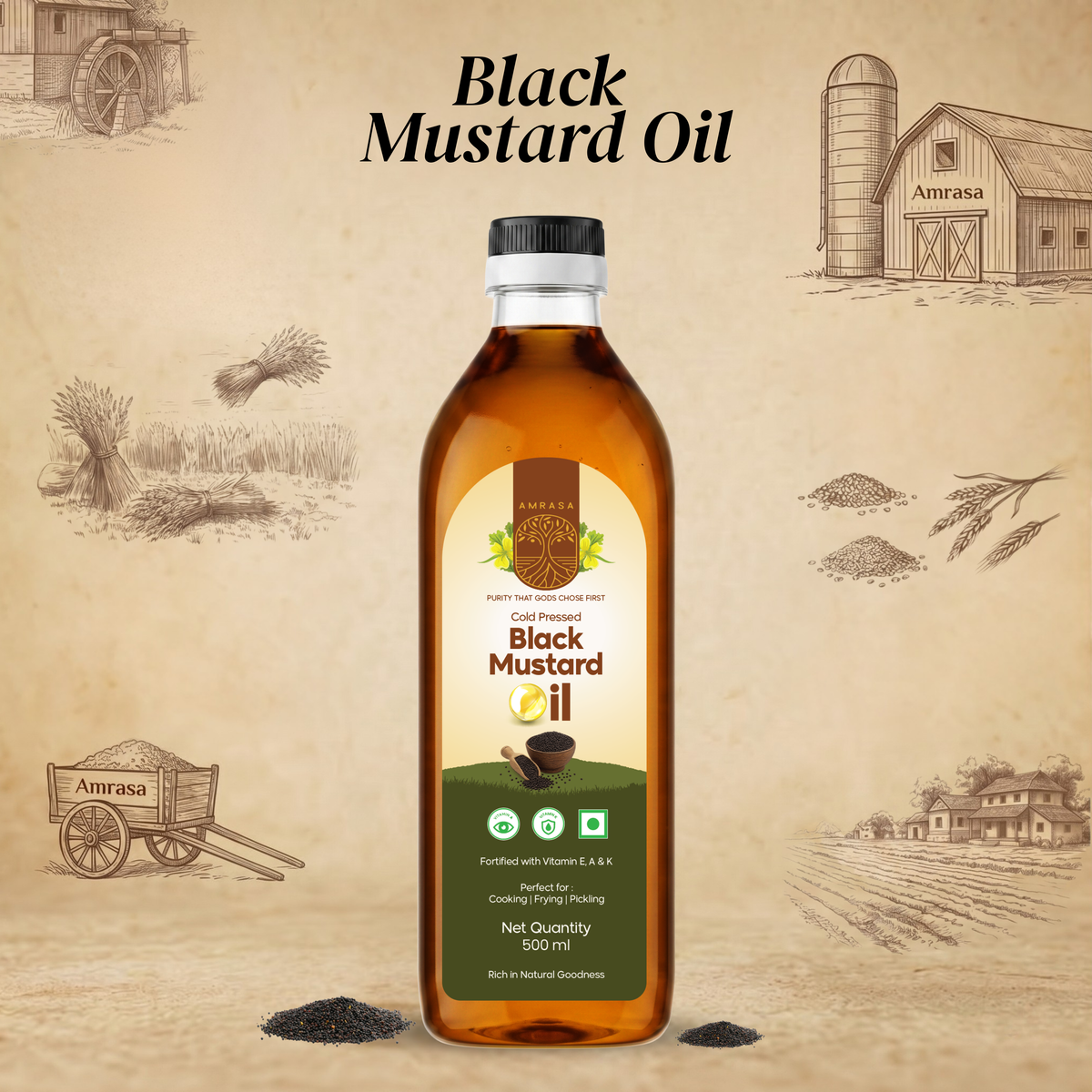Cold Pressed Black Mustard Oil