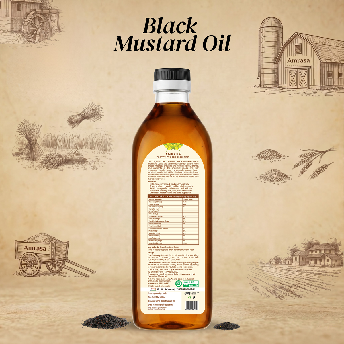Cold Pressed Black Mustard Oil