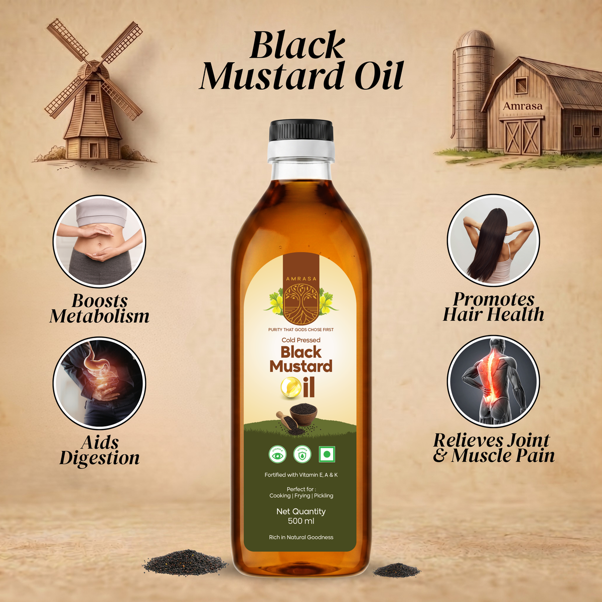 Cold Pressed Black Mustard Oil