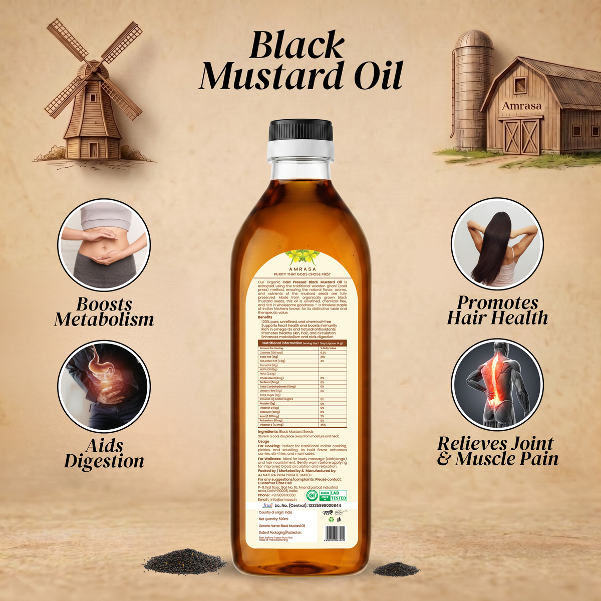 Cold Pressed Black Mustard Oil