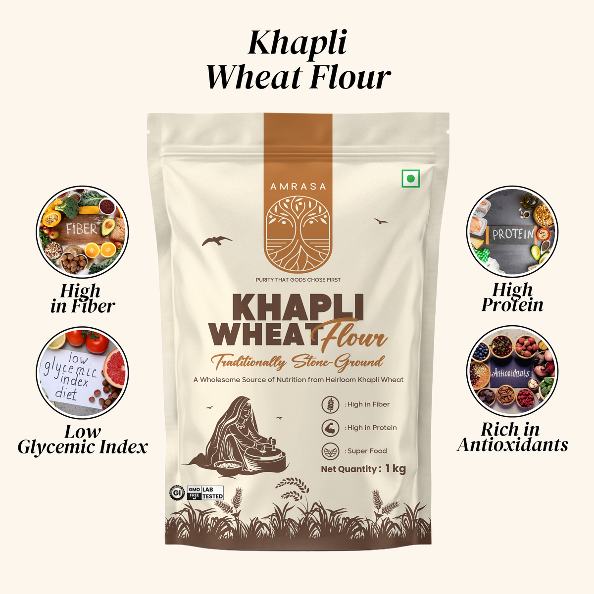 Khapli Stone-Grounded Wheat Flour