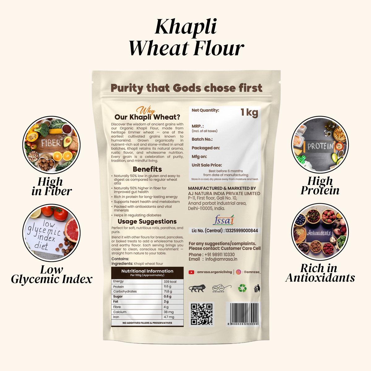 Khapli Stone-Grounded Wheat Flour