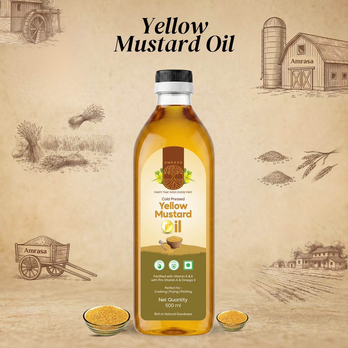 Cold Pressed Yellow Mustard Oil