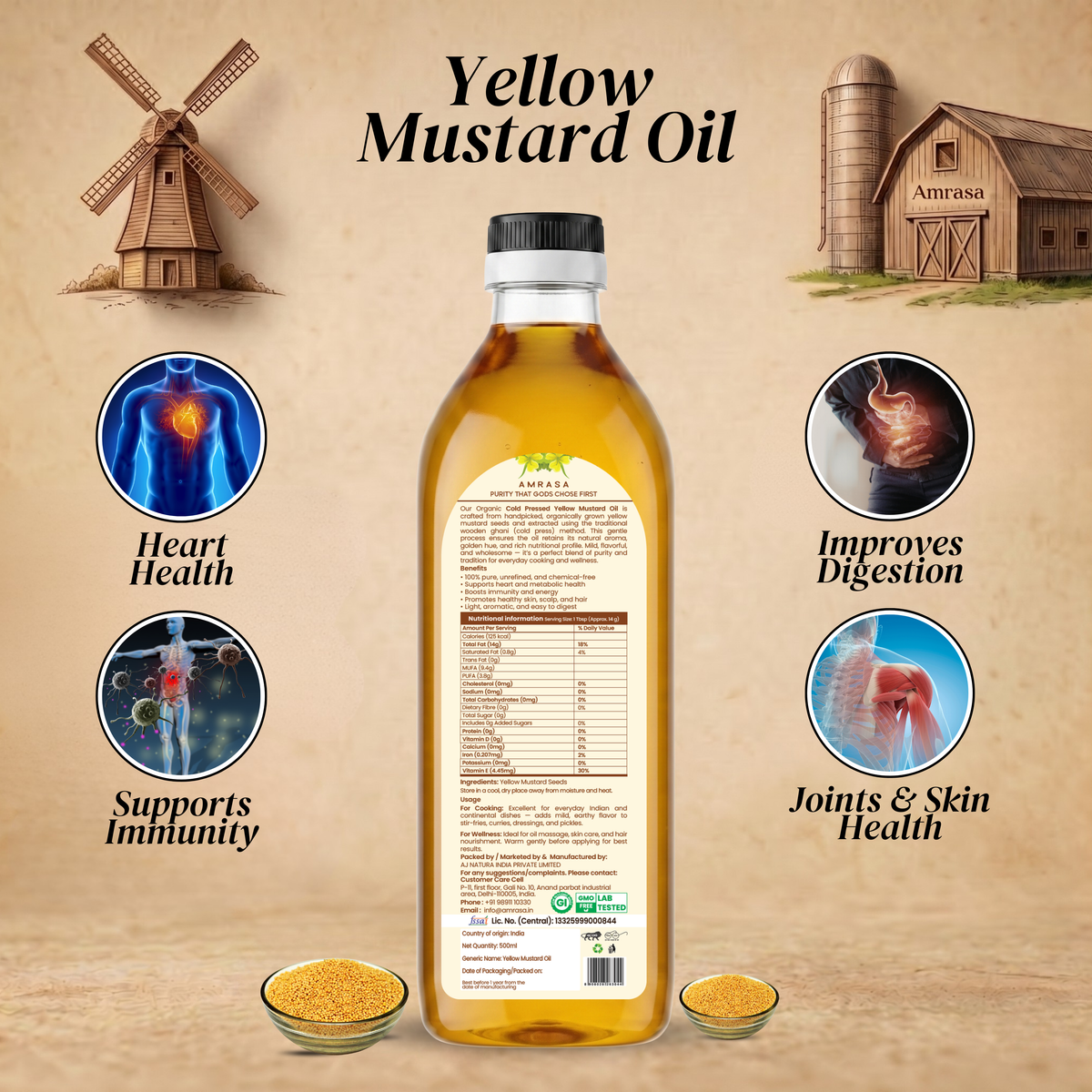 Cold Pressed Yellow Mustard Oil