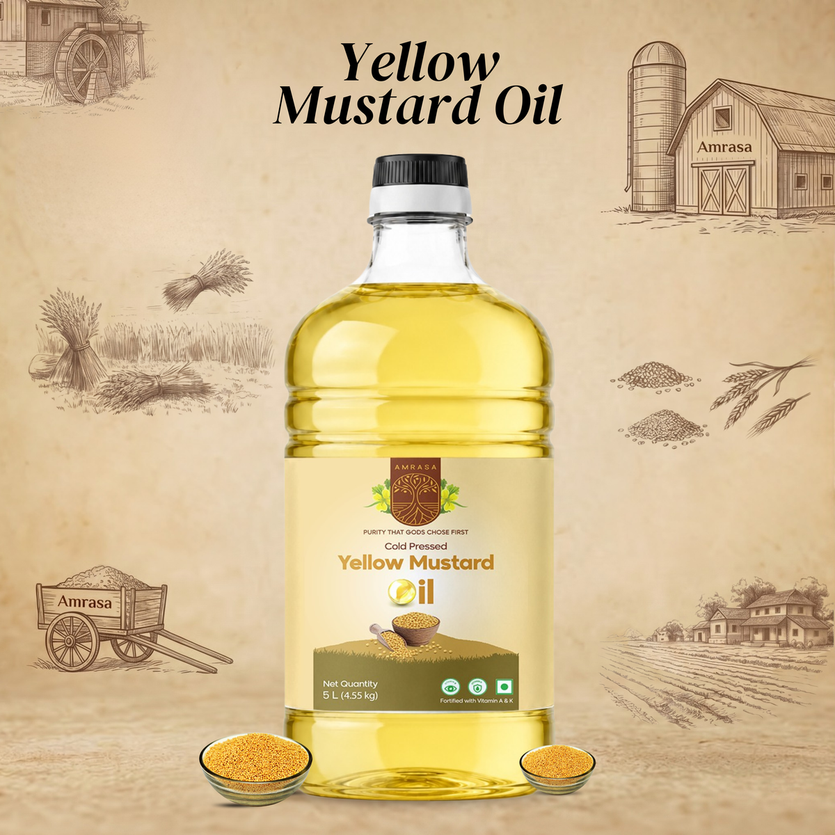 Cold Pressed Yellow Mustard Oil