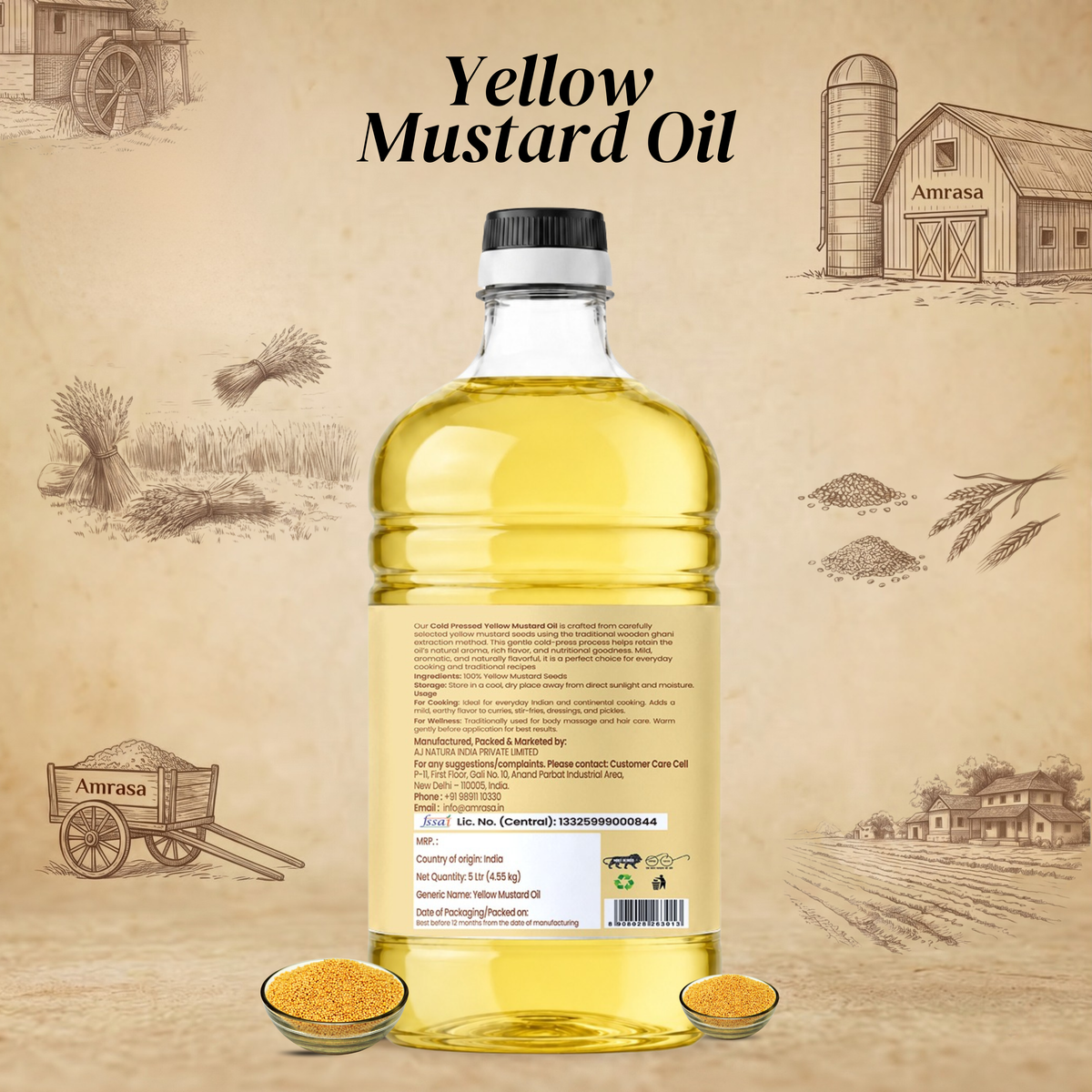 Cold Pressed Yellow Mustard Oil